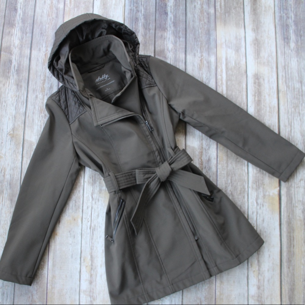 Sebby Collection Hunter Camo Green Trench Coat